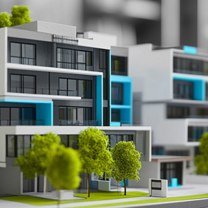 A model of a housing complex